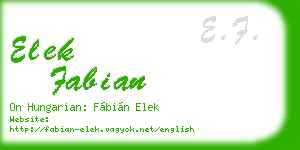 elek fabian business card