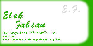 elek fabian business card
